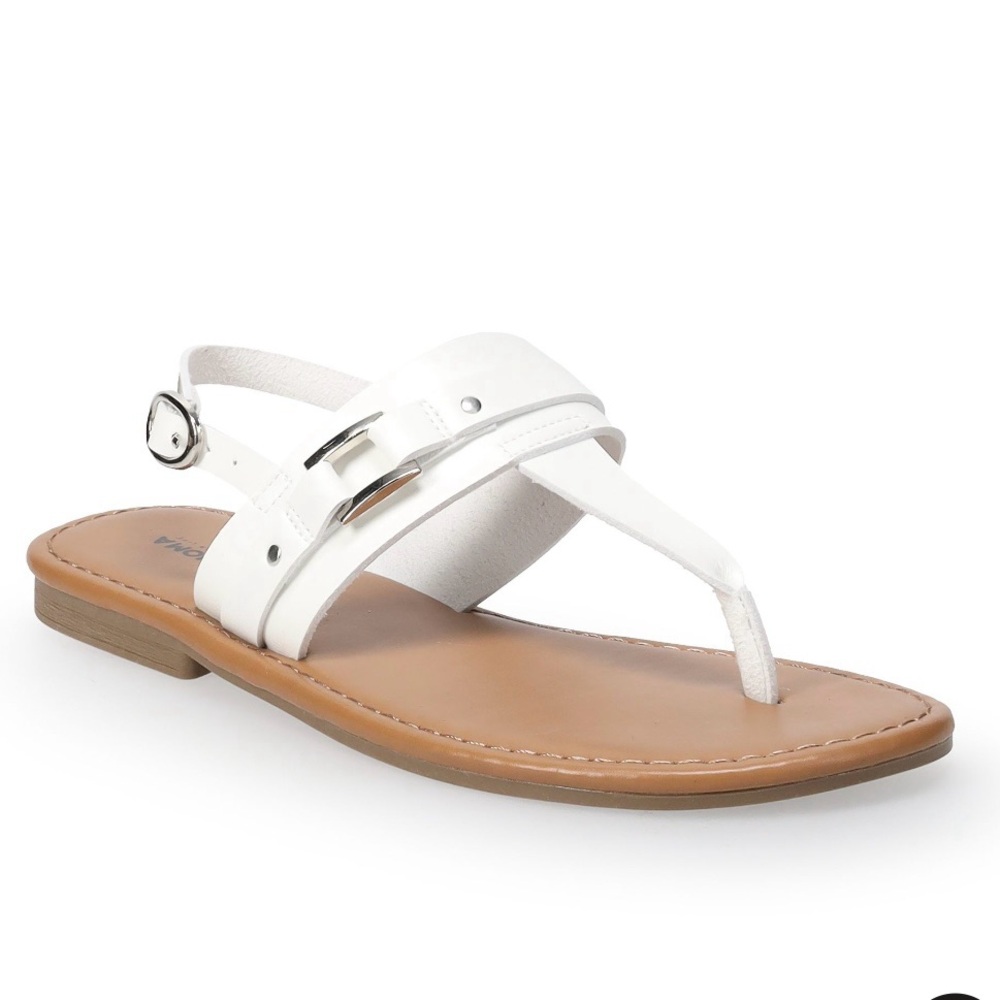 Sonoma Good for Life Karri Thong Sandals, White, Size 9, NWOB